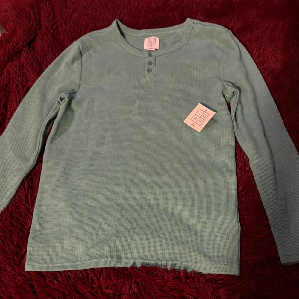 Green Long Sleeve Tee with Classic Design